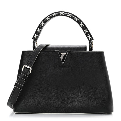 Louis Vuitton Taurillon Stitched Capucines PM Black 1 of 10