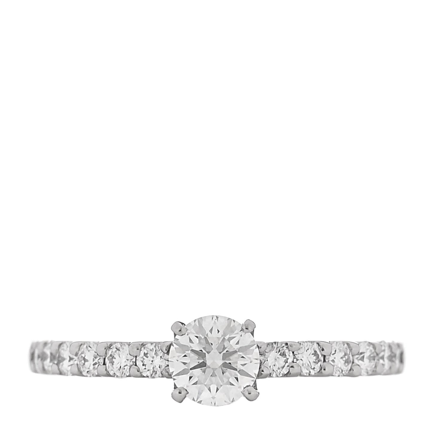 Platinum Diamond .37ct Round Cut Solitaire Half Eternity Engagement Ring  49 5