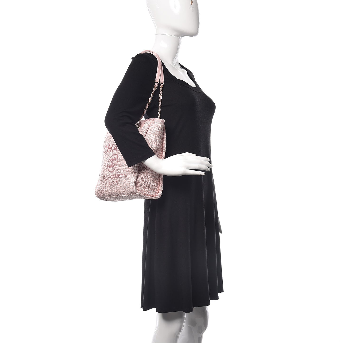 Woven Straw Raffia Mini Deauville Tote Pink