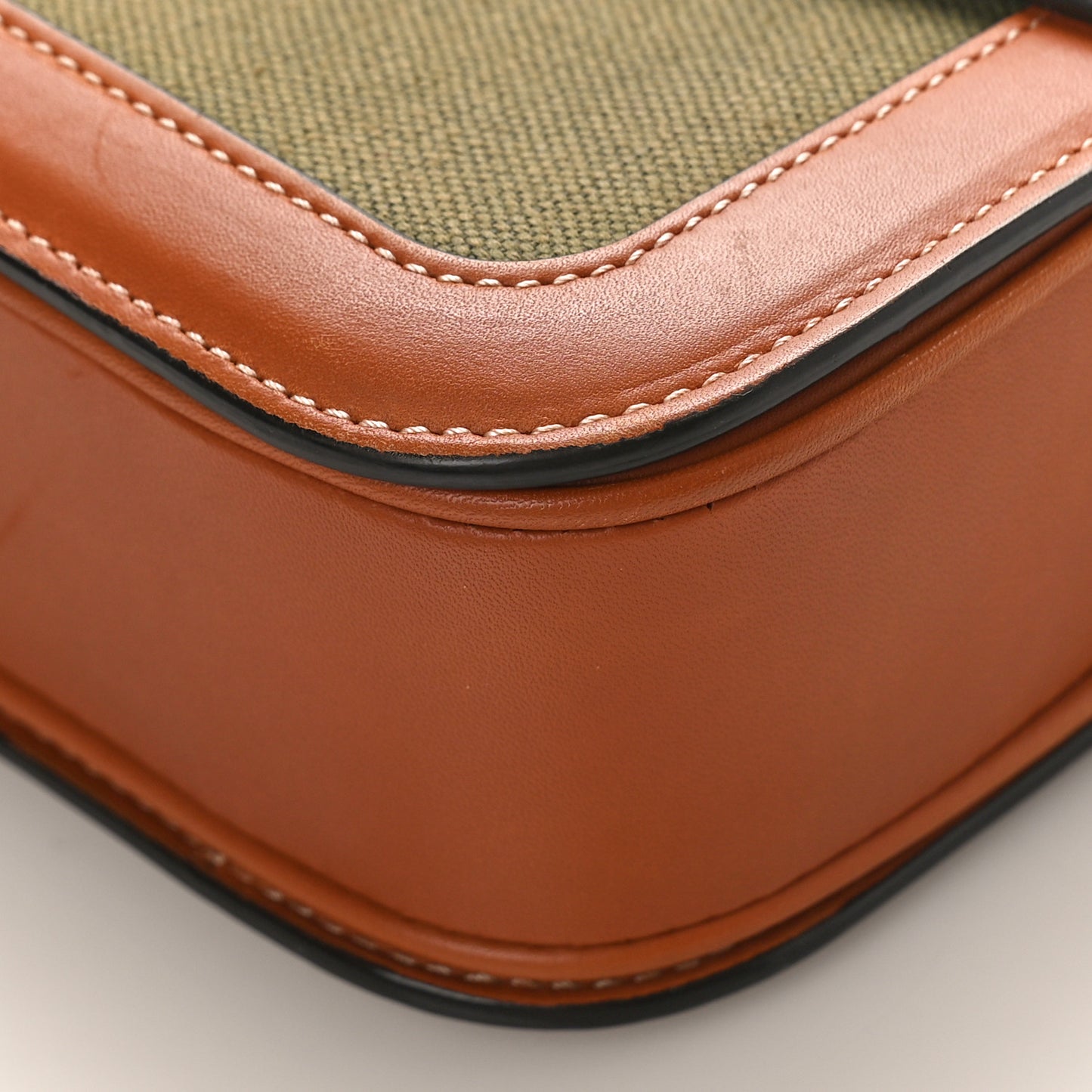 Textile Natural Calfskin Classique Triomphe Khaki Tan