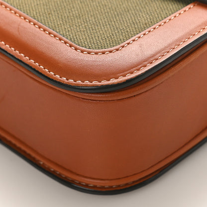 Celine Textile Natural Calfskin Classique Triomphe Khaki Tan 8 of 9