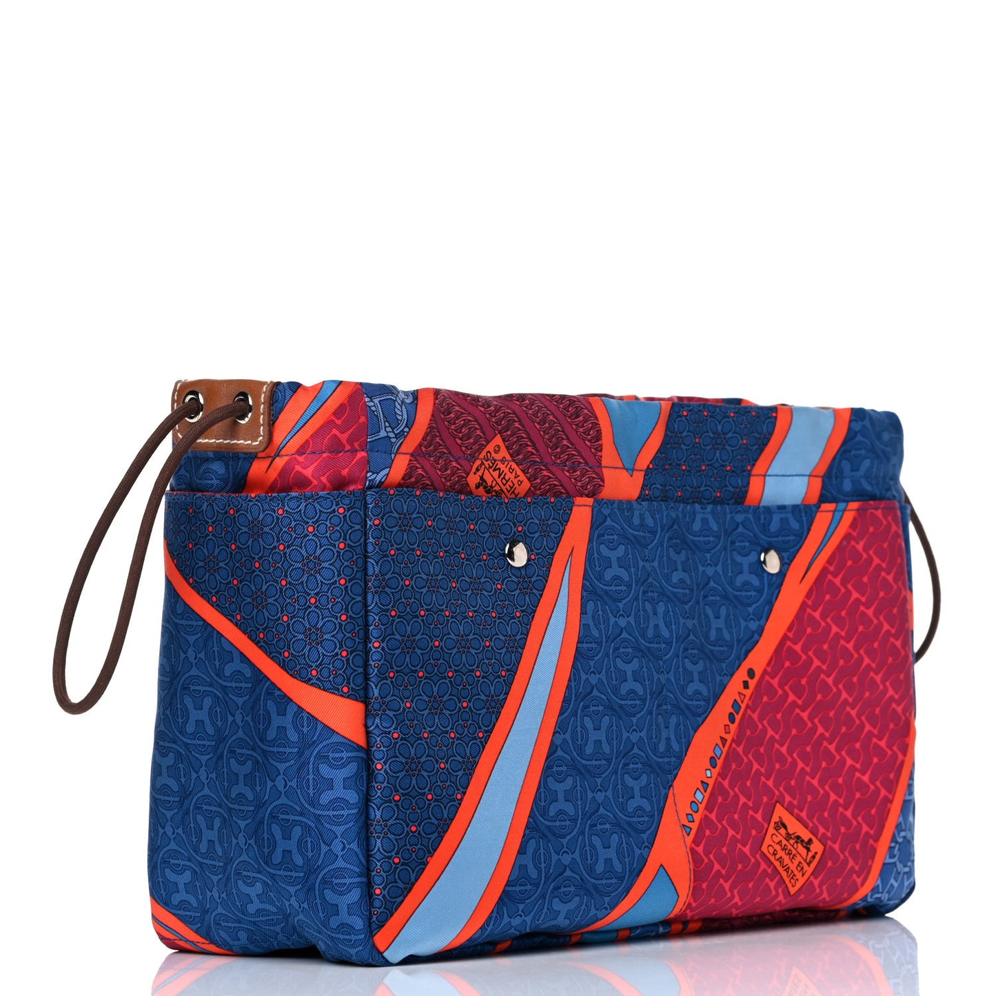 Silk Carre en Cravates Fourbi 20 PM Pouch Bleu Saphir