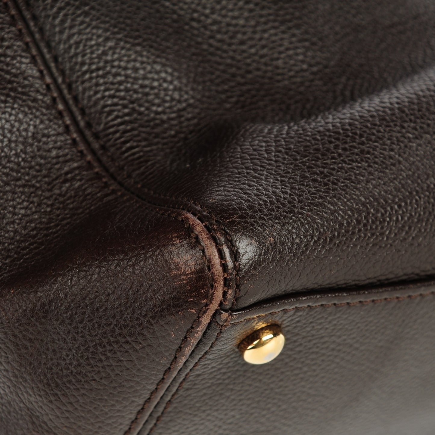 Calfskin Cerf Executive Shopper Tote Brown