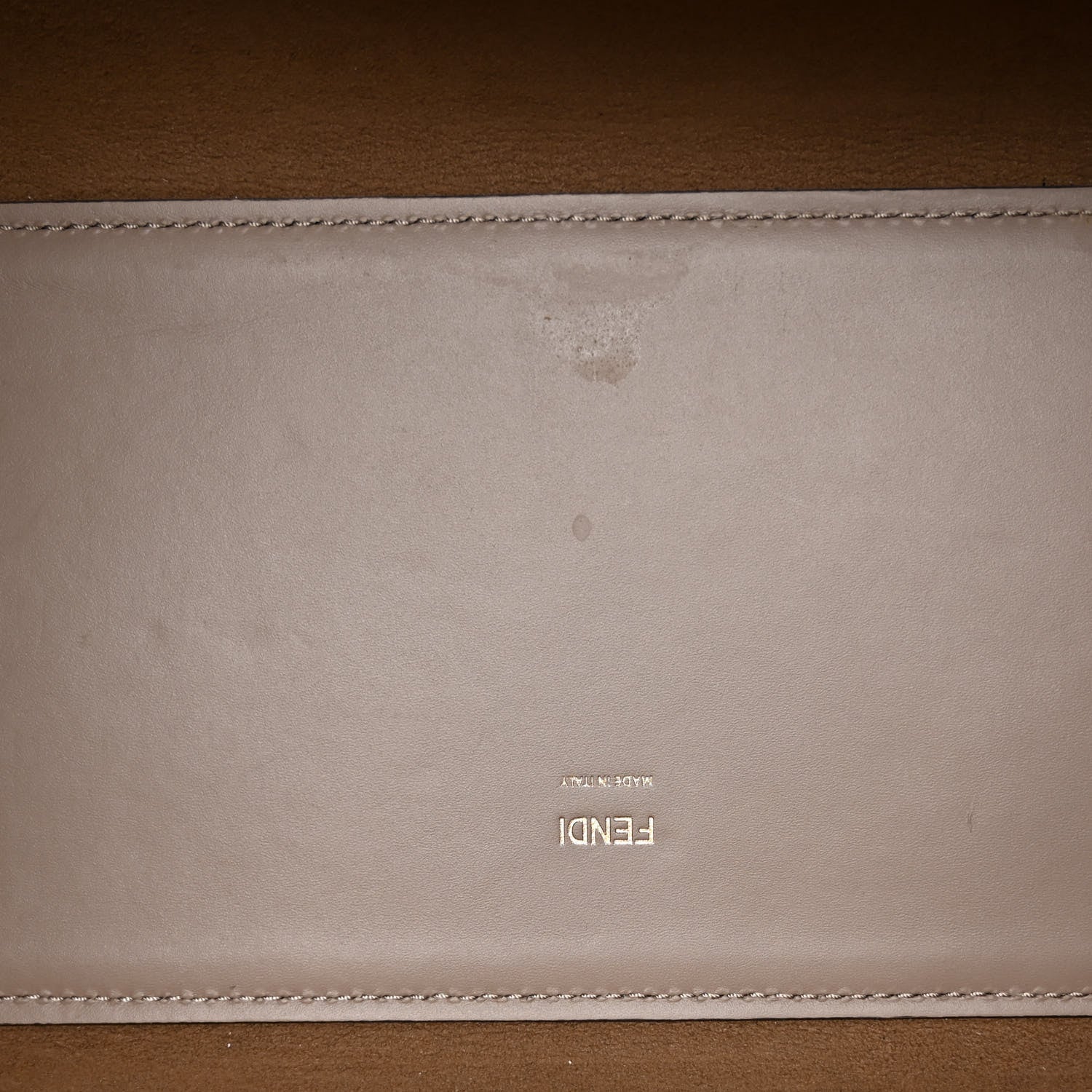 Fendi Vitello King Plexiglass Logo Embossed Medium Fendi Sunshine Shopper Tote Tortora 11 of 11