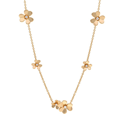 Van Cleef & Arpels 18K Yellow Gold Diamond Frivole 9 Flowers Necklace 1 of 4