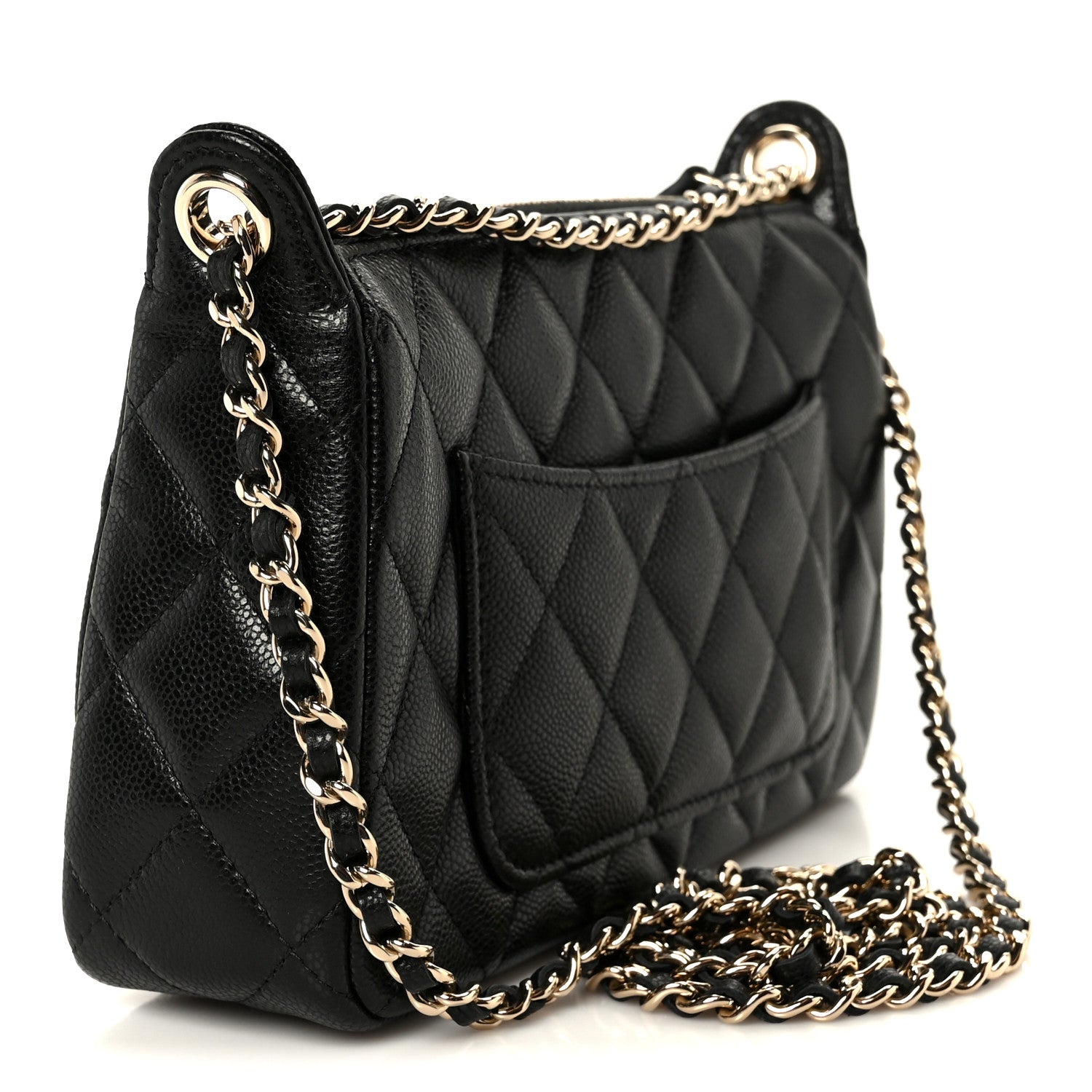 Chanel Caviar Quilted Purse With Chain Black 3 of 11
