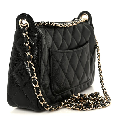 Chanel Caviar Quilted Purse With Chain Black 3 of 11