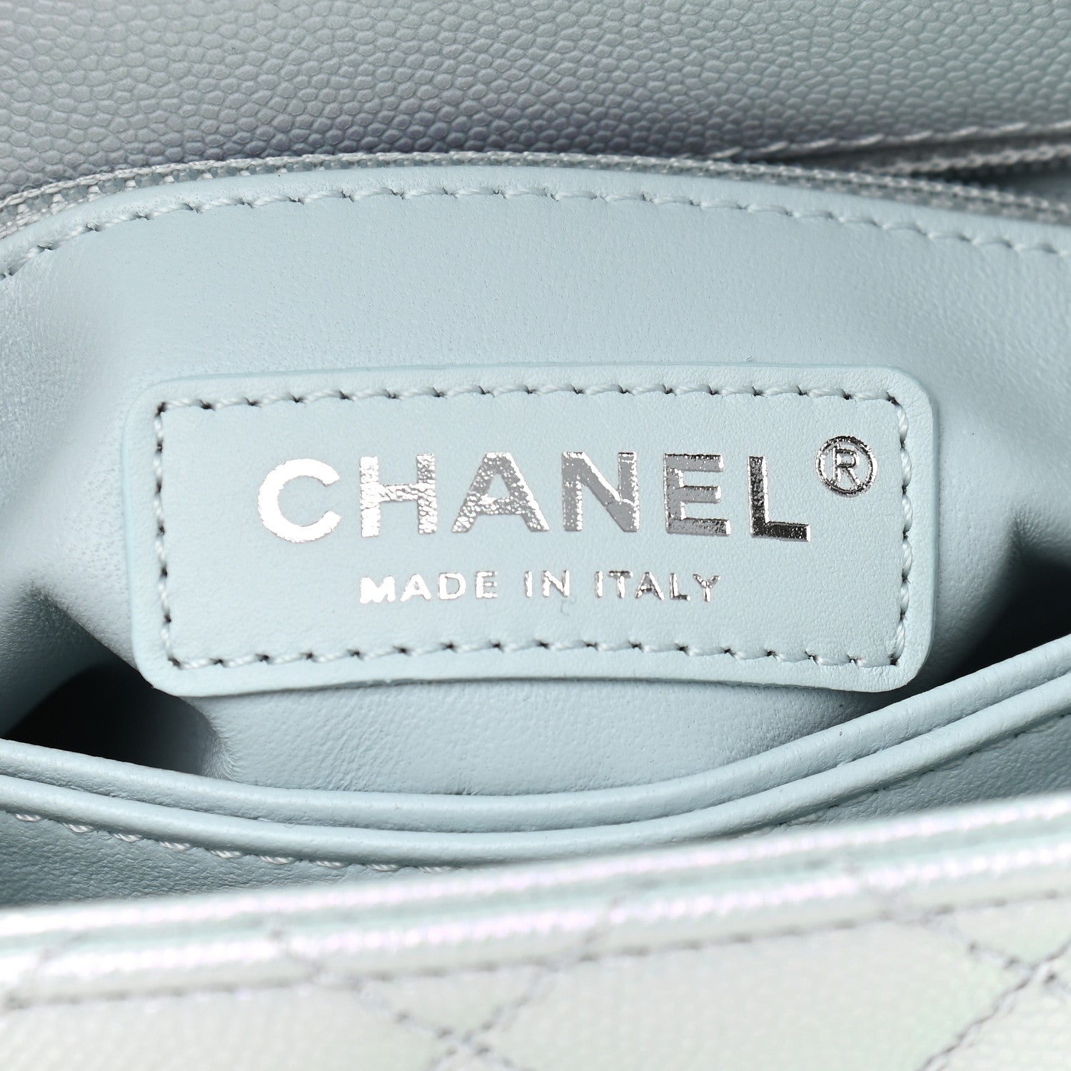 Chanel Iridescent Caviar Quilted Extra Mini Coco Handle Flap Light Blue 5 of 8