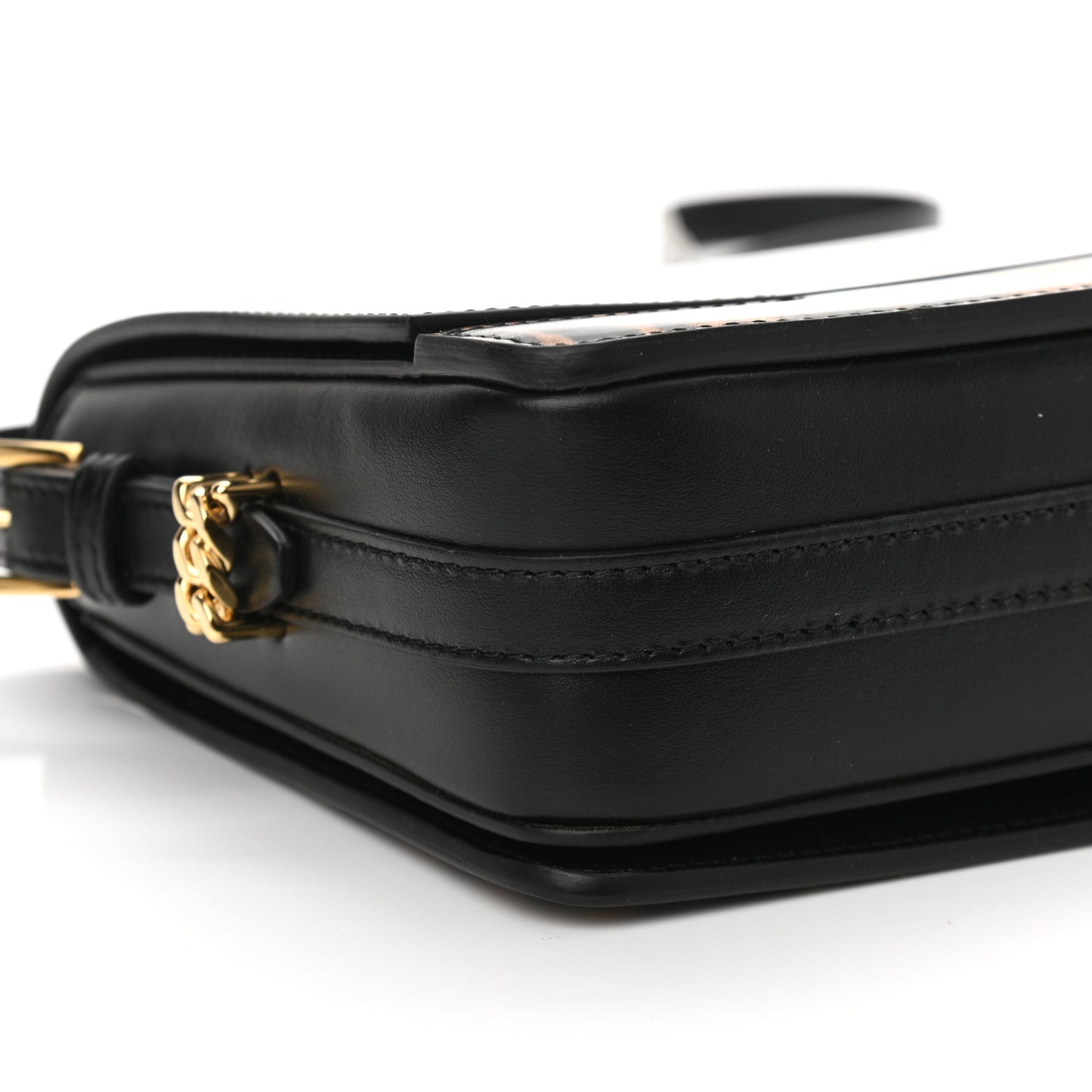Calfskin Leopard Small Grace Bag Black