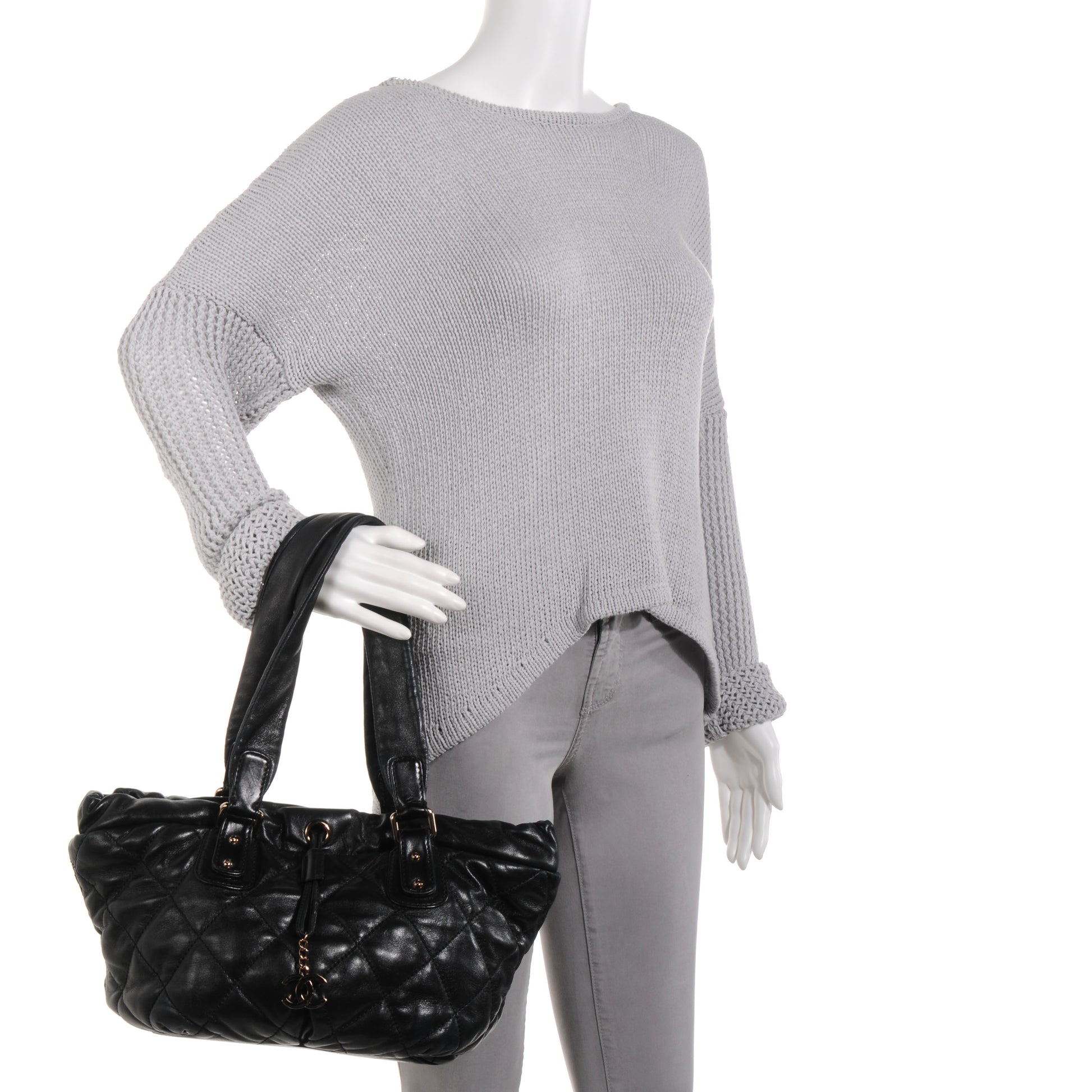 Chanel Lambskin Cloudy Bundle Tote Black 2 of 8
