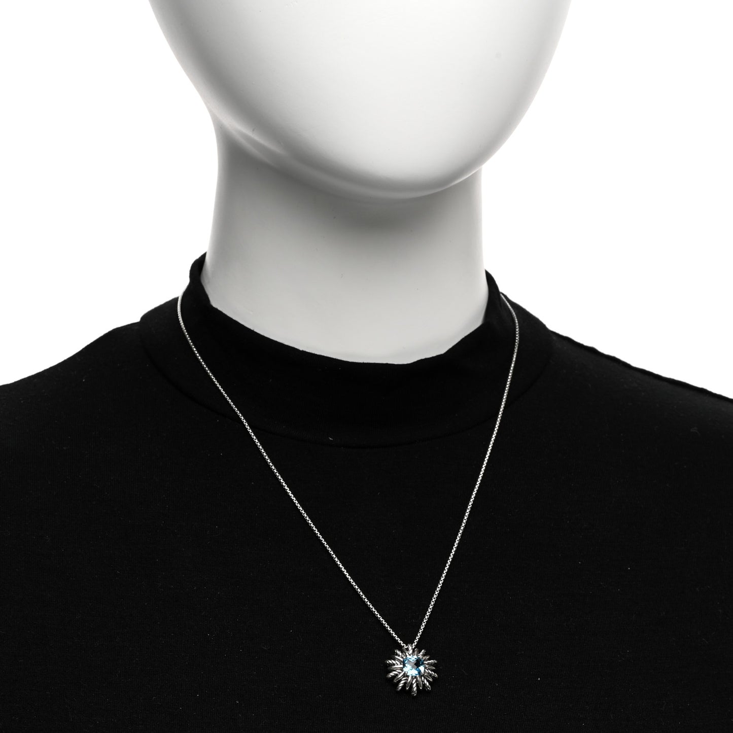 DAVID YURMAN Sterling Silver Blue Topaz Starburst Pendant Necklace