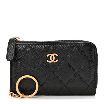 Chanel Caviar Quilted Zip Coin Purse Black 1 of 8