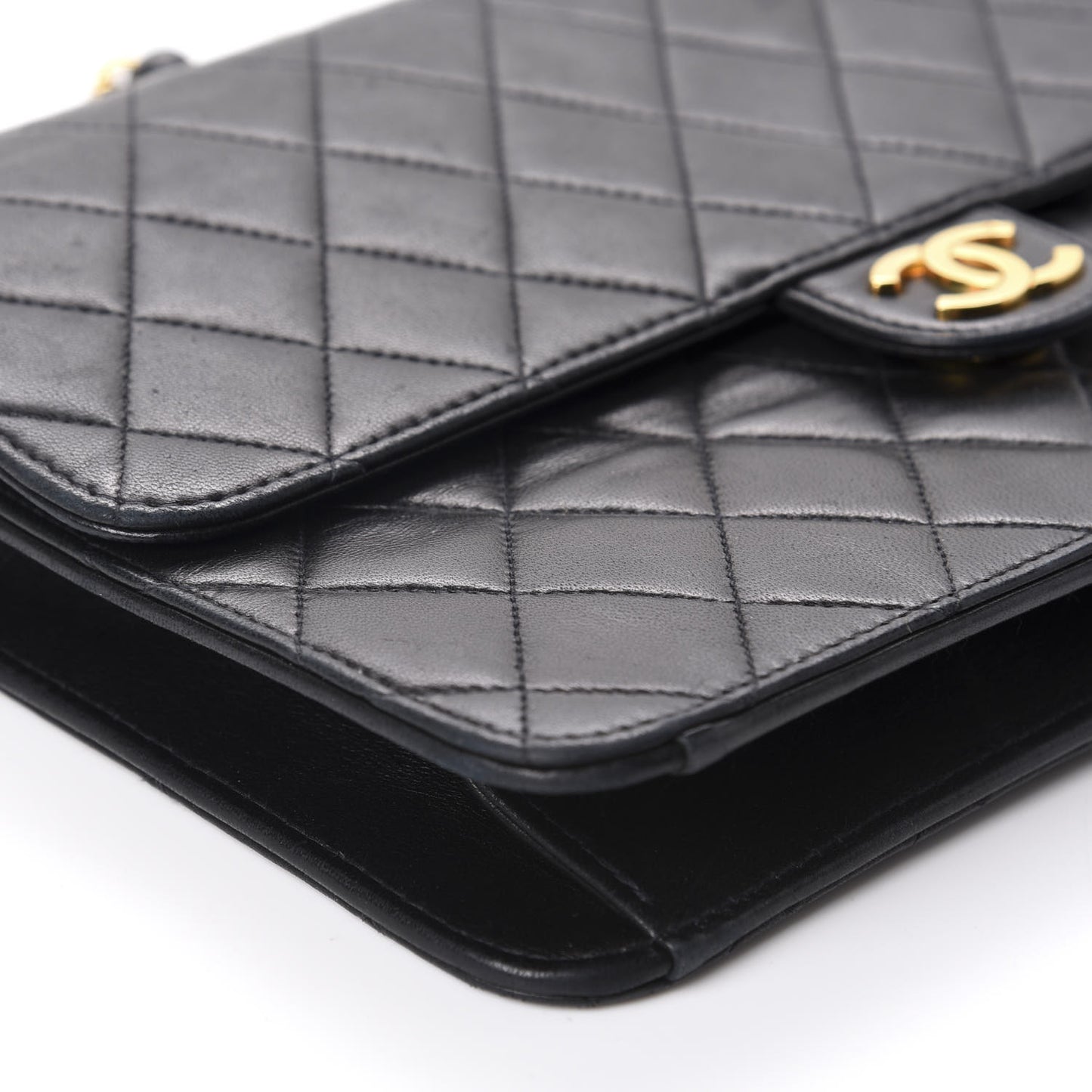 Lambskin Quilted Medium Single Flap Black