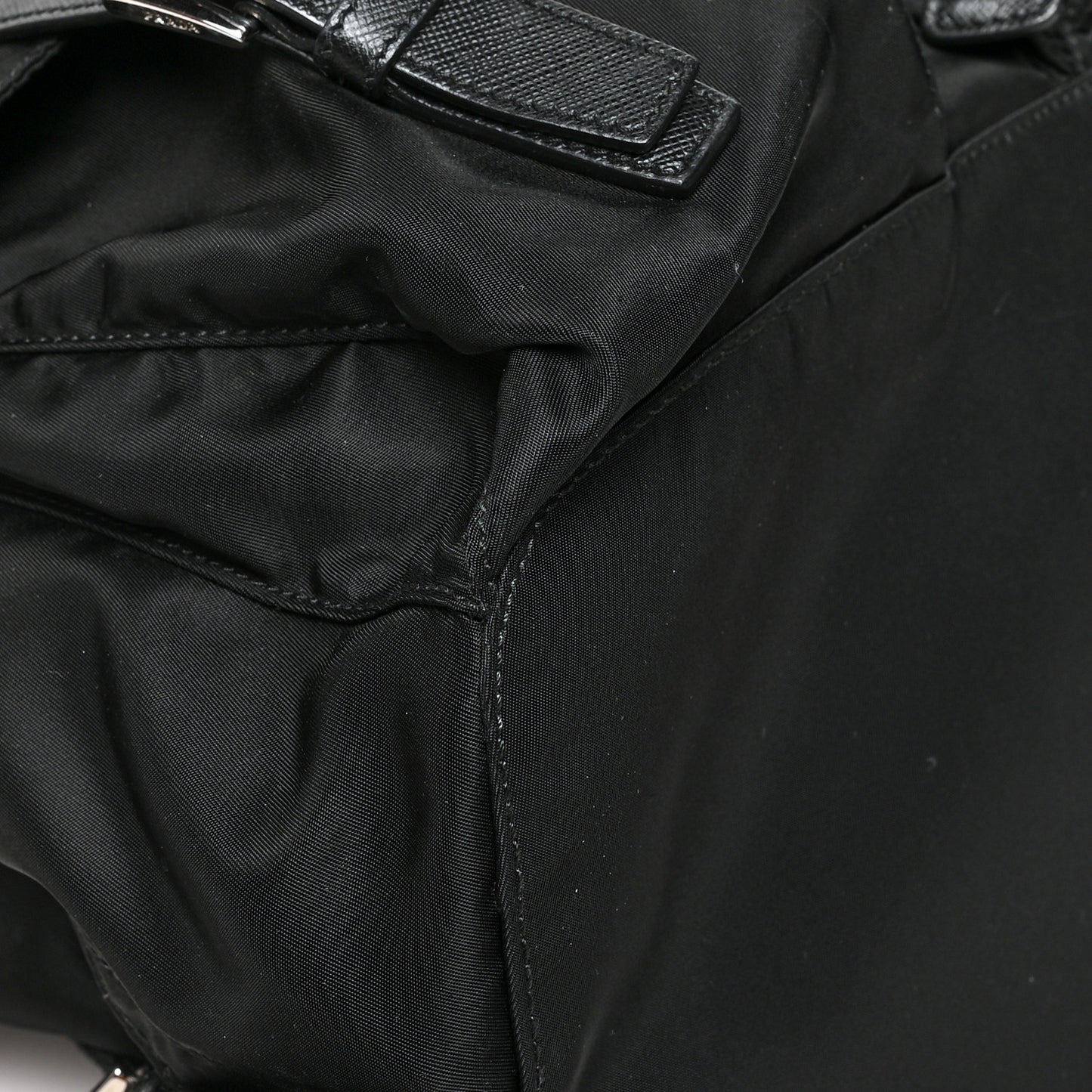 Tessuto Nylon Saffiano Medium Backpack Black