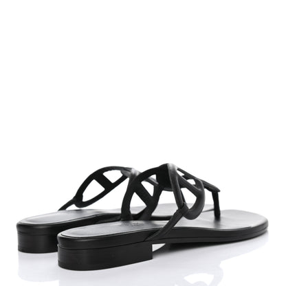 Hermes Nappa Womens Beach Sandals 36 Black 3 of 4