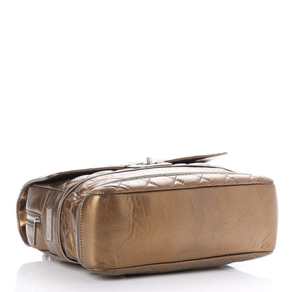 Chanel Metallic Aged Calfskin Expandable Flap Bag Dark Gold 7 of 10