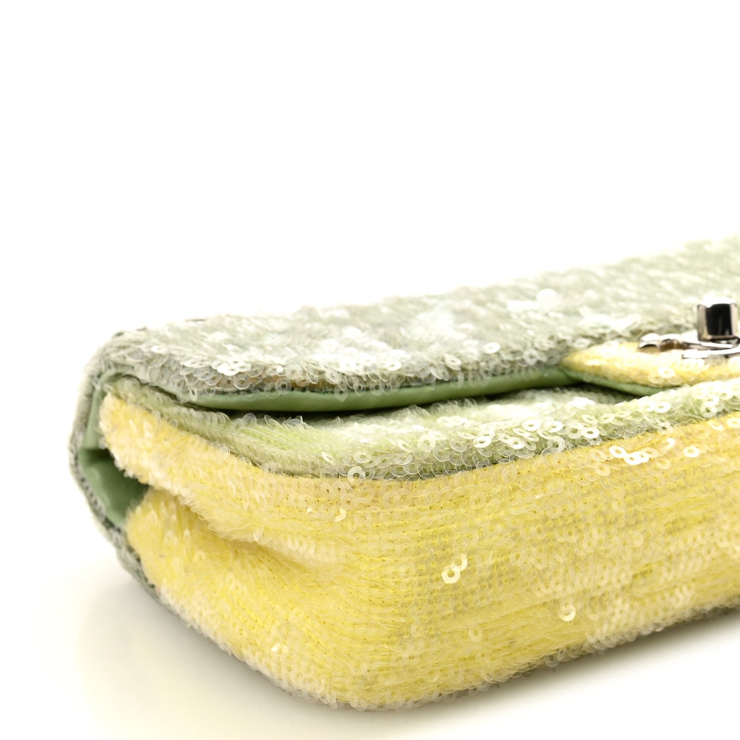 Sequin Mini Waterfall Flap Green Light Green Yellow