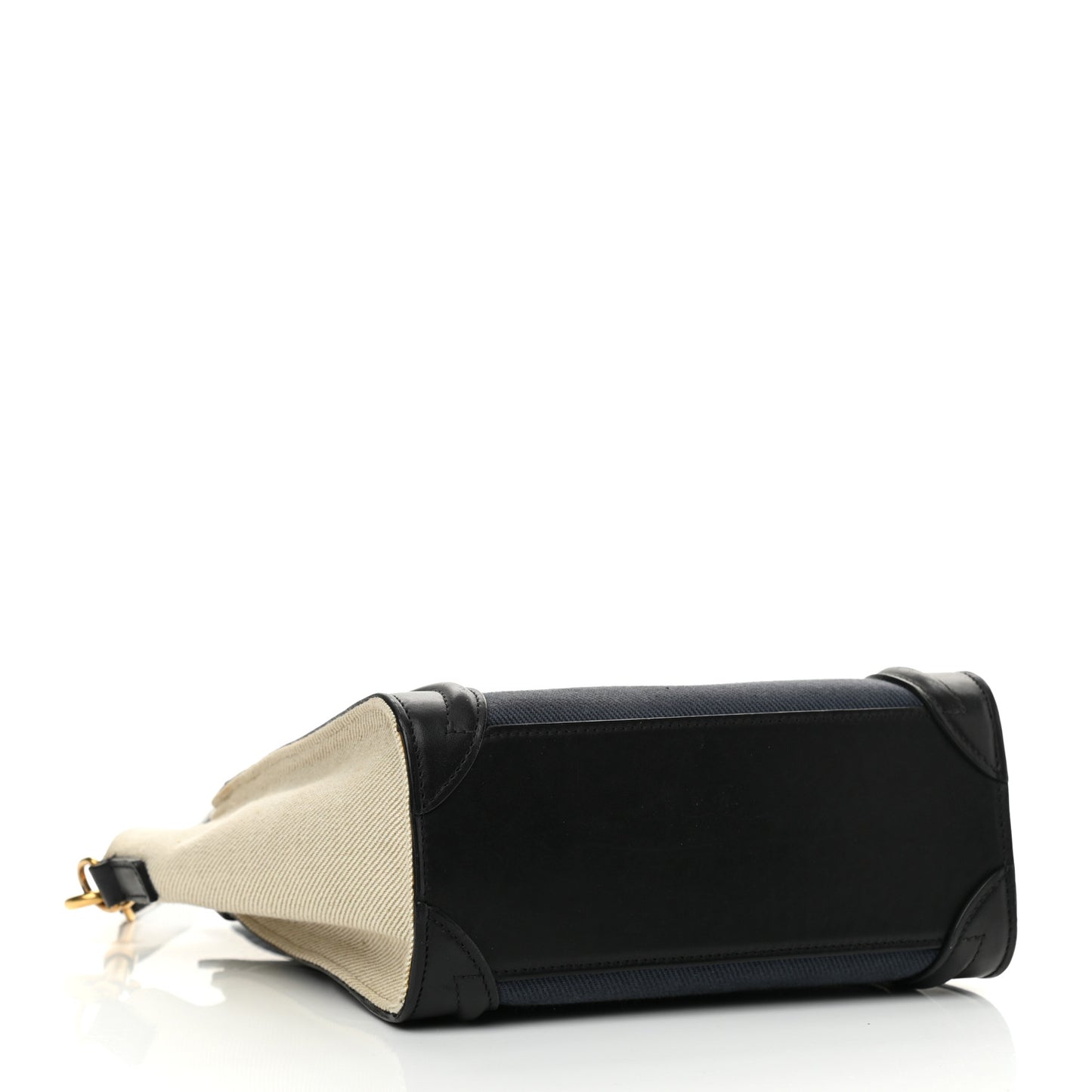 Canvas Smooth Calfskin Nano Tri-Color Luggage Navy Blue