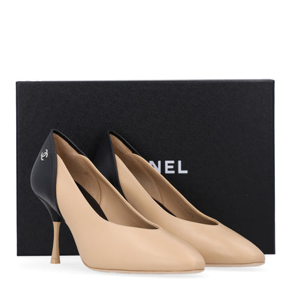 Chanel Lambskin Calfskin Cap Toe Pumps 40 Black Beige 11 of 11