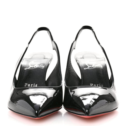 Christian Louboutin Patent Hot Chick Slingback 70 Pumps 39 Black 3 of 9