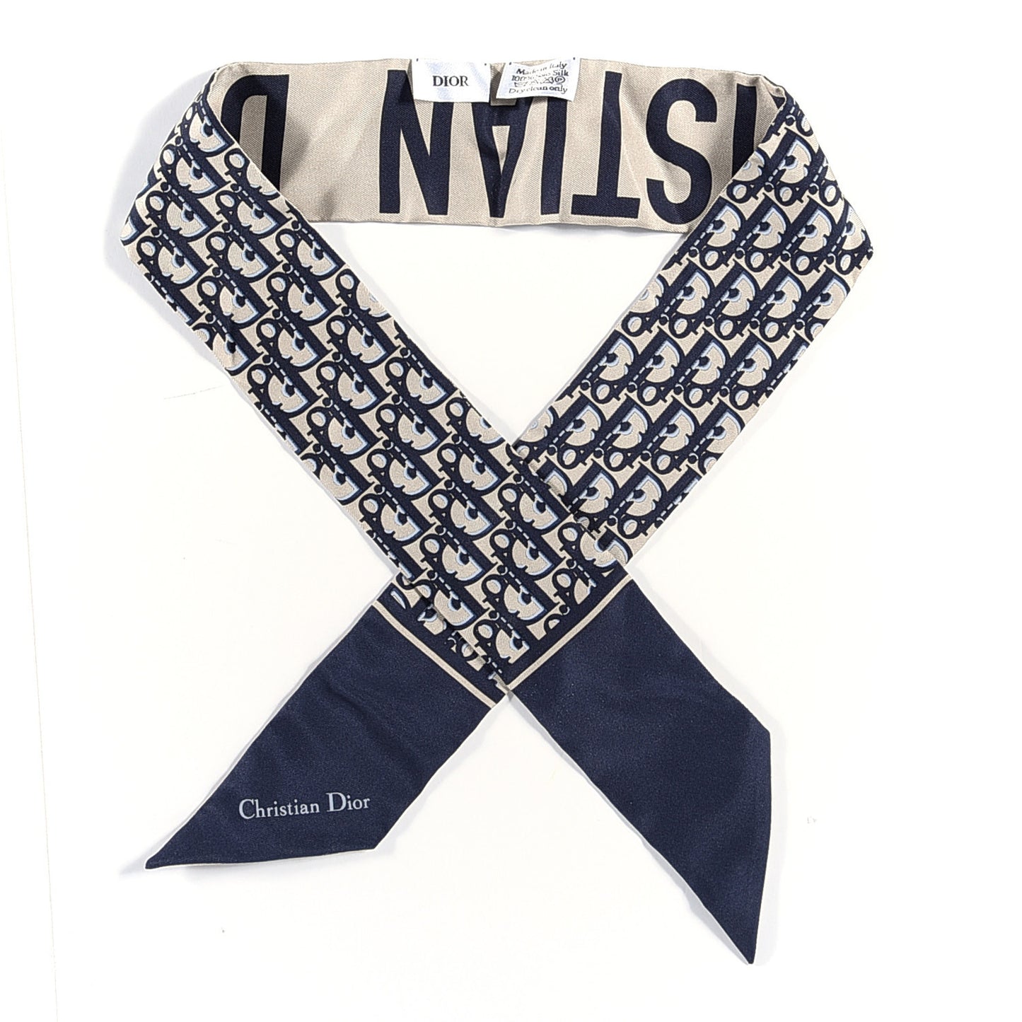 Silk Oblique Mitzah Scarf Blue