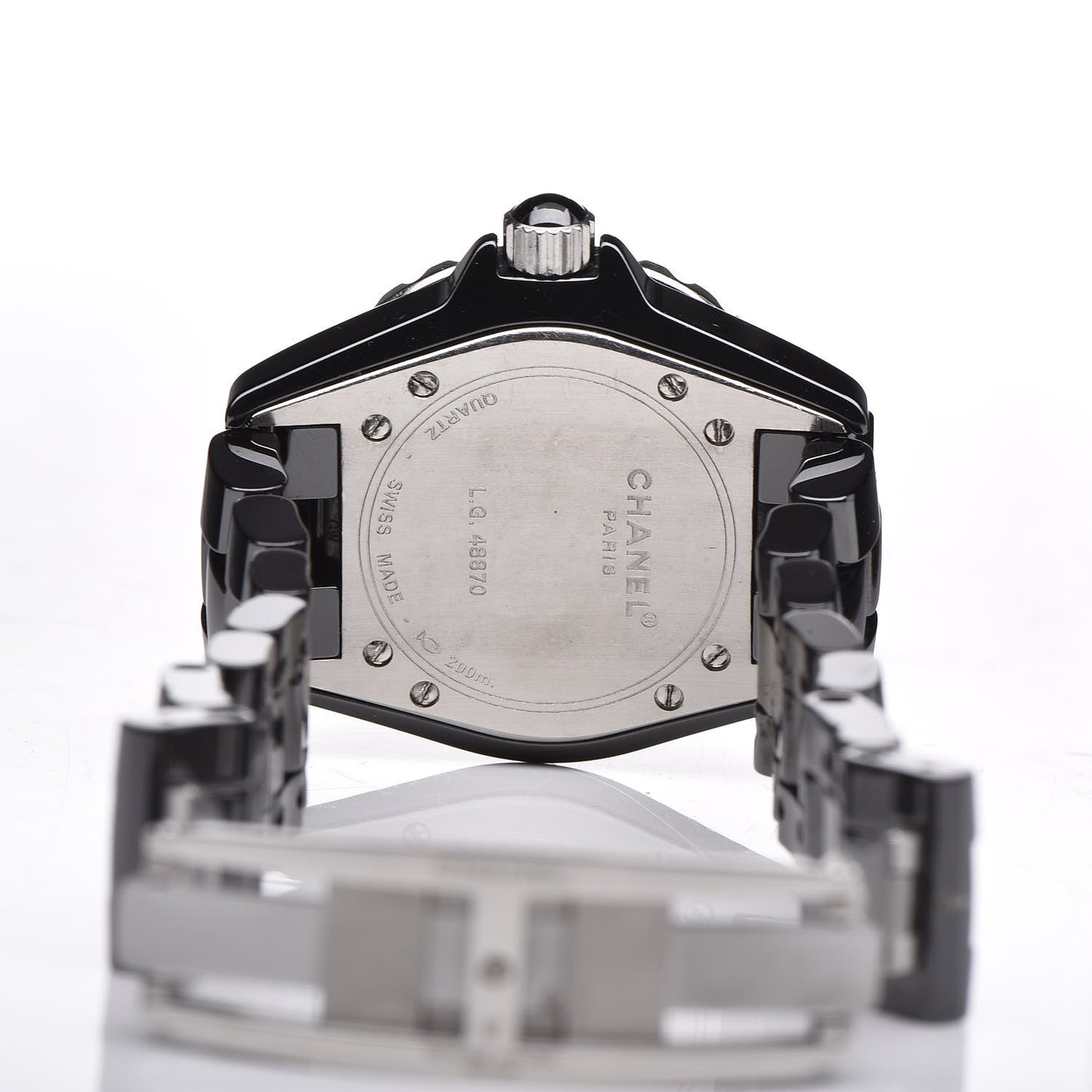 Stainless Steel Ceramic Ruby 33mm J12 Quartz Watch Black