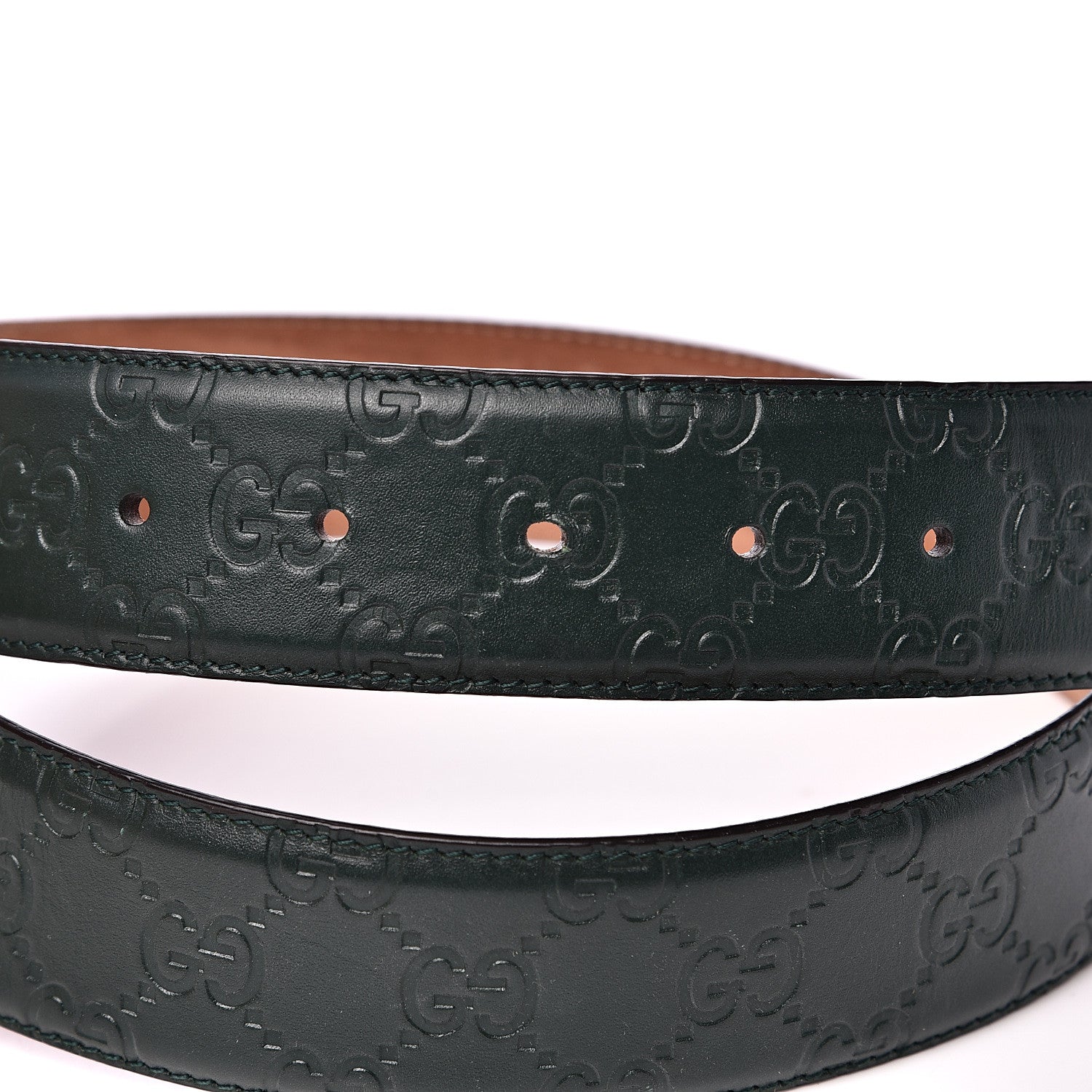 Gucci Guccissima Signature Interlocking G 40mm Belt 80 32 Verde 4 of 6