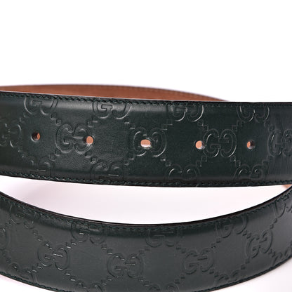 Gucci Guccissima Signature Interlocking G 40mm Belt 80 32 Verde 4 of 6