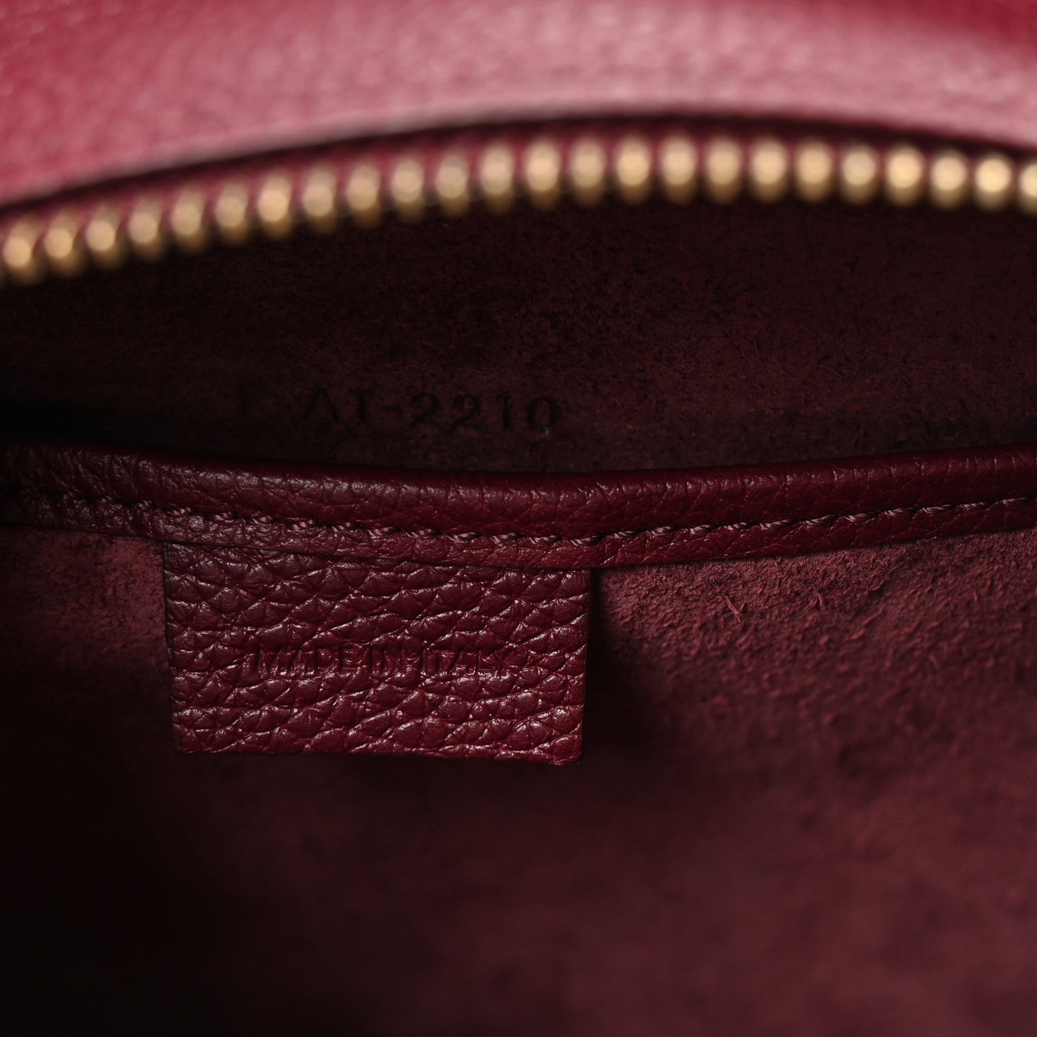 Celine Drummed Calfskin Nano Luggage Burgundy 6 of 10