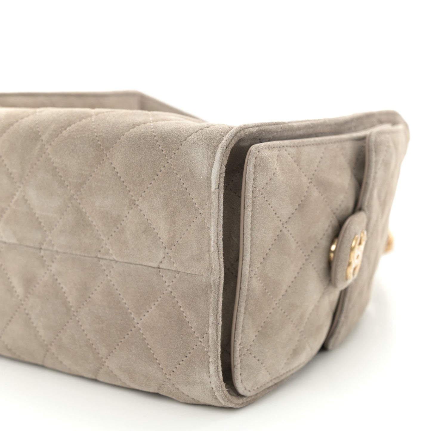 Suede Quilted Small Chanel 25 Handbag Dark Grey