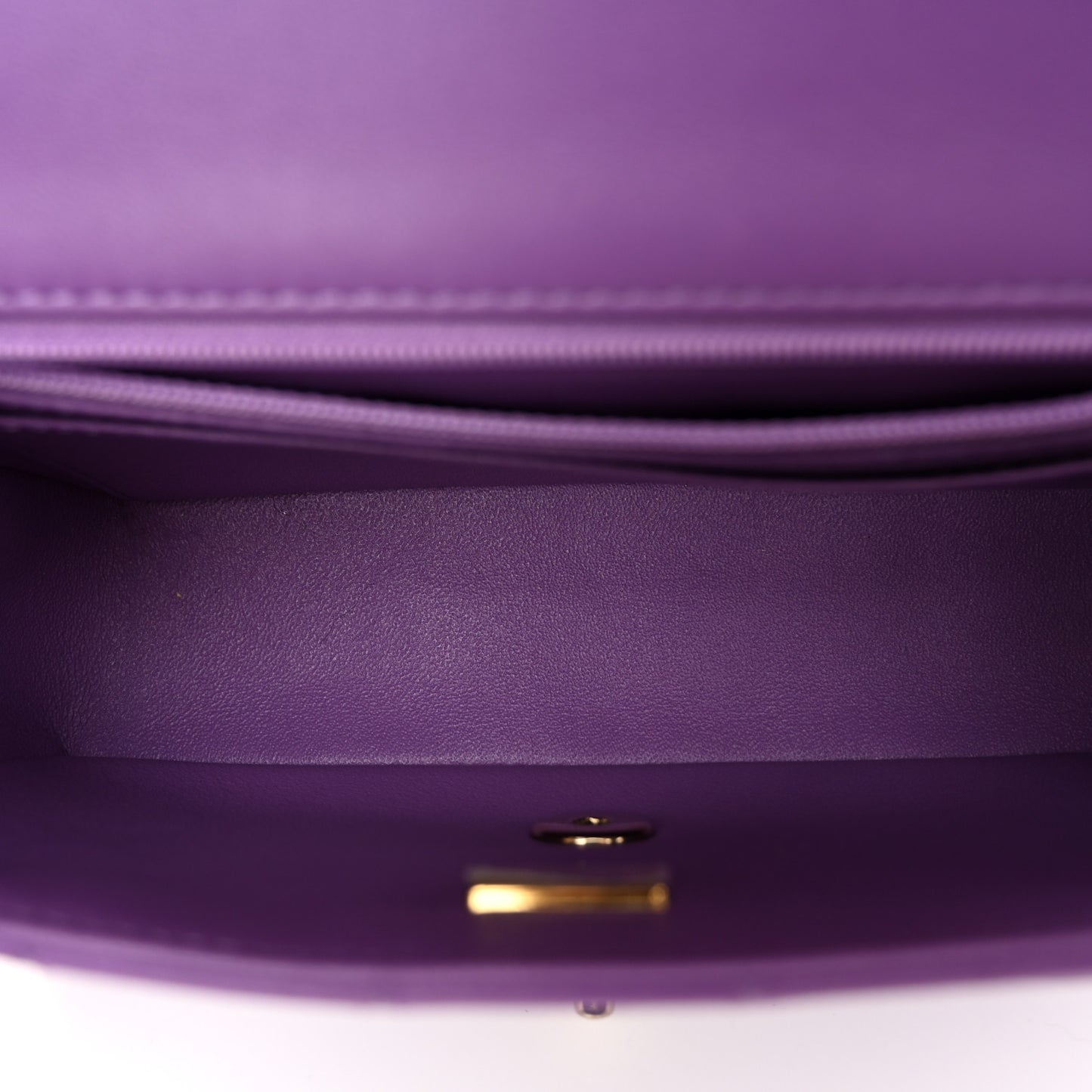Lambskin Quilted Mini Rectangular Flap Purple