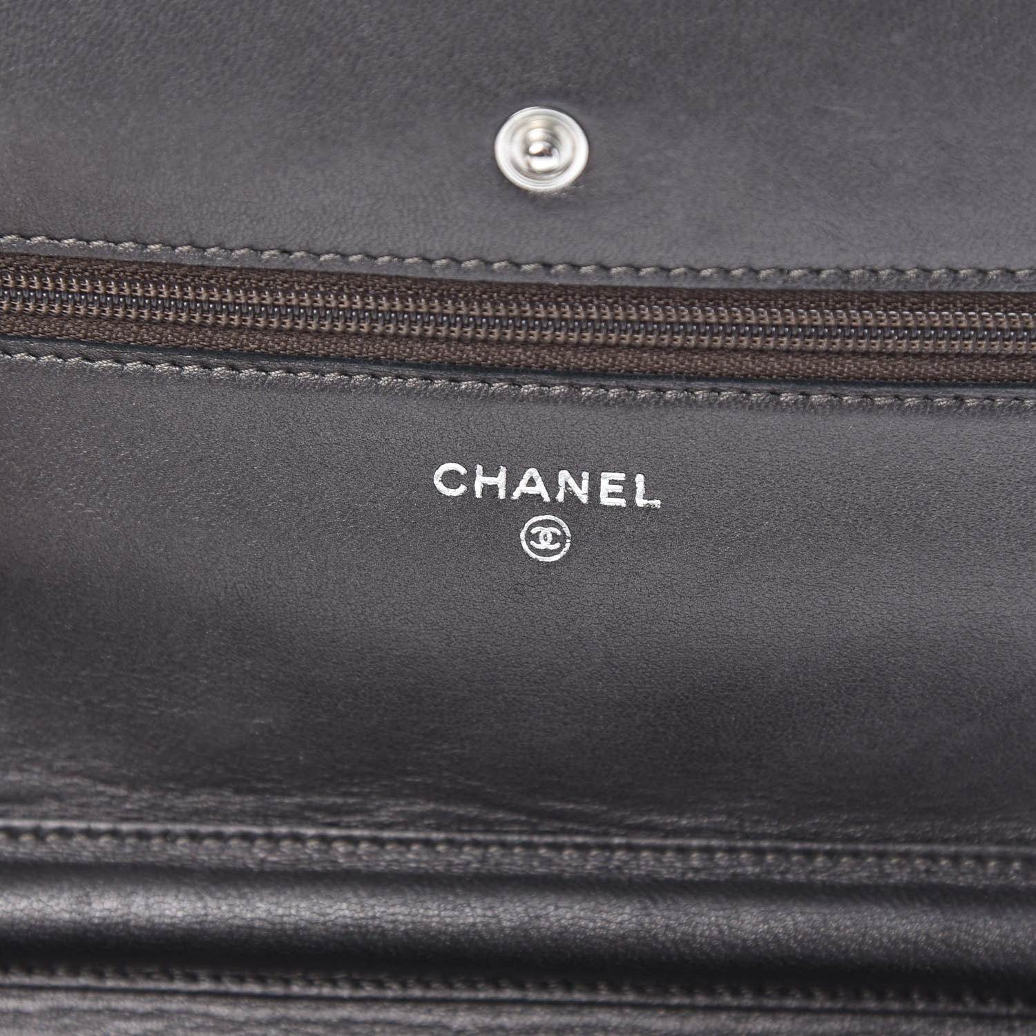 Chanel Iridescent Lambskin Quilted Wallet On Chain WOC Grey 6 of 15