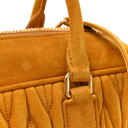 Miu Miu Suede Matelasse Large Arcadie Top Handle Bag Whiskey 12 of 12