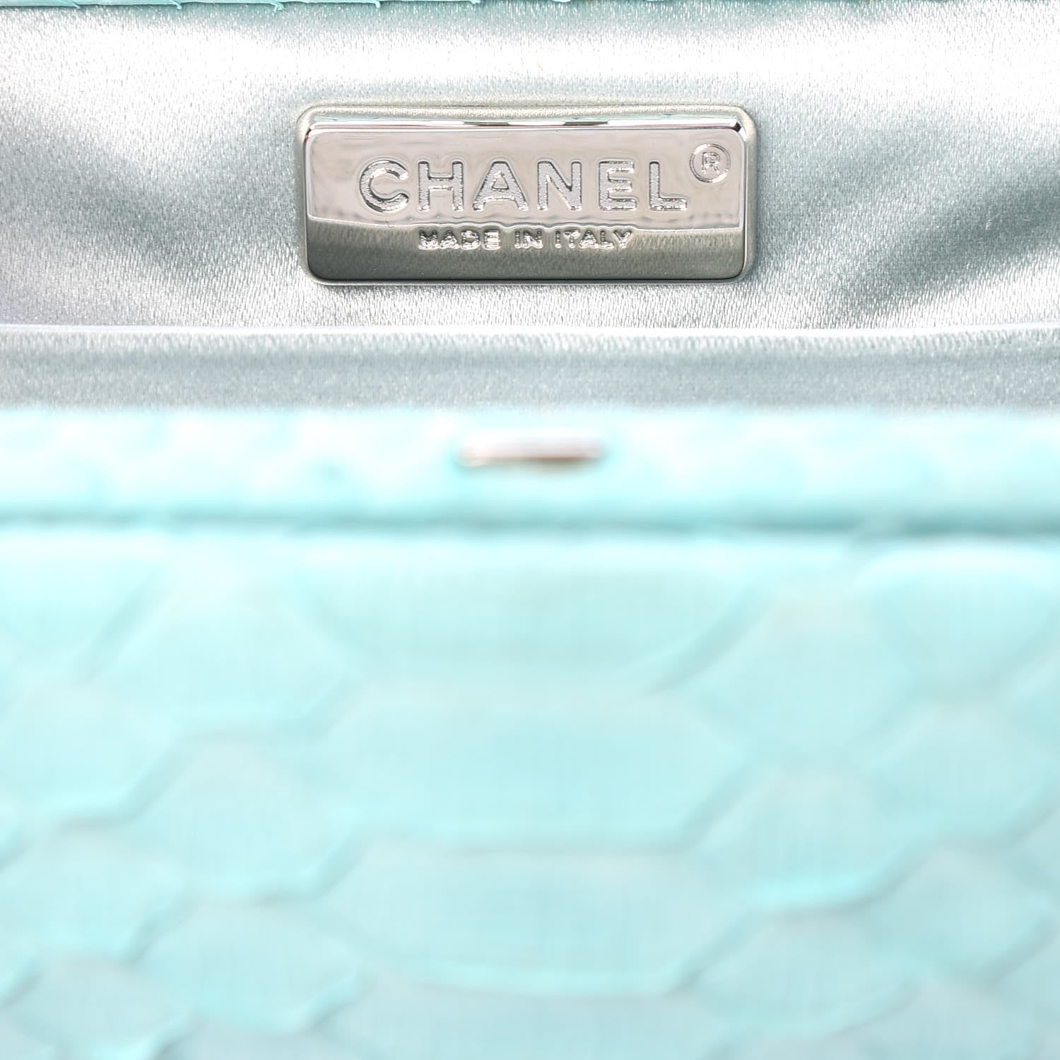 Chanel Python Timeless Clutch Blue 7 of 15