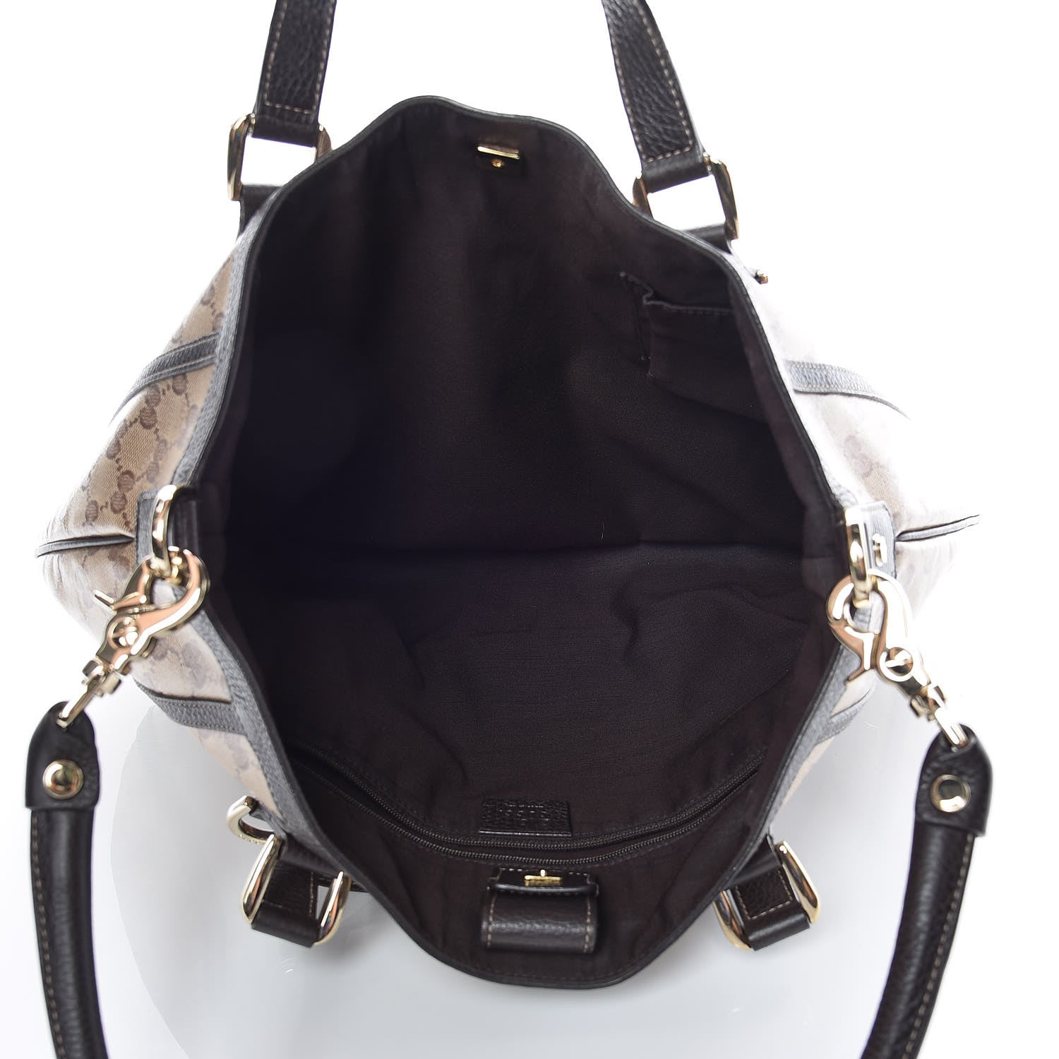 Gucci Crystal Monogram Medium Abbey Convertible Tote Dark Brown 8 of 12