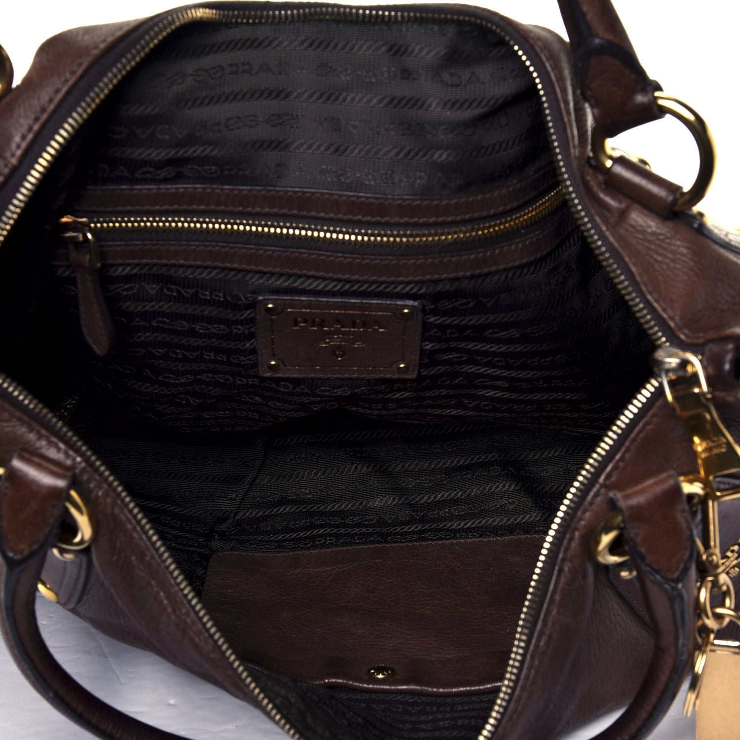 Prada Cervo Shine Tote Pietra 4 of 10