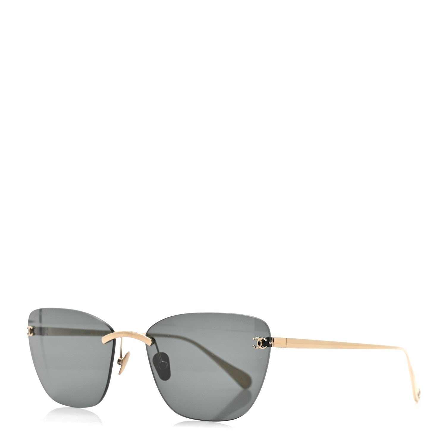 Chanel Titanium Cat Eye CC Sunglasses 4286-T Black 1 of 8