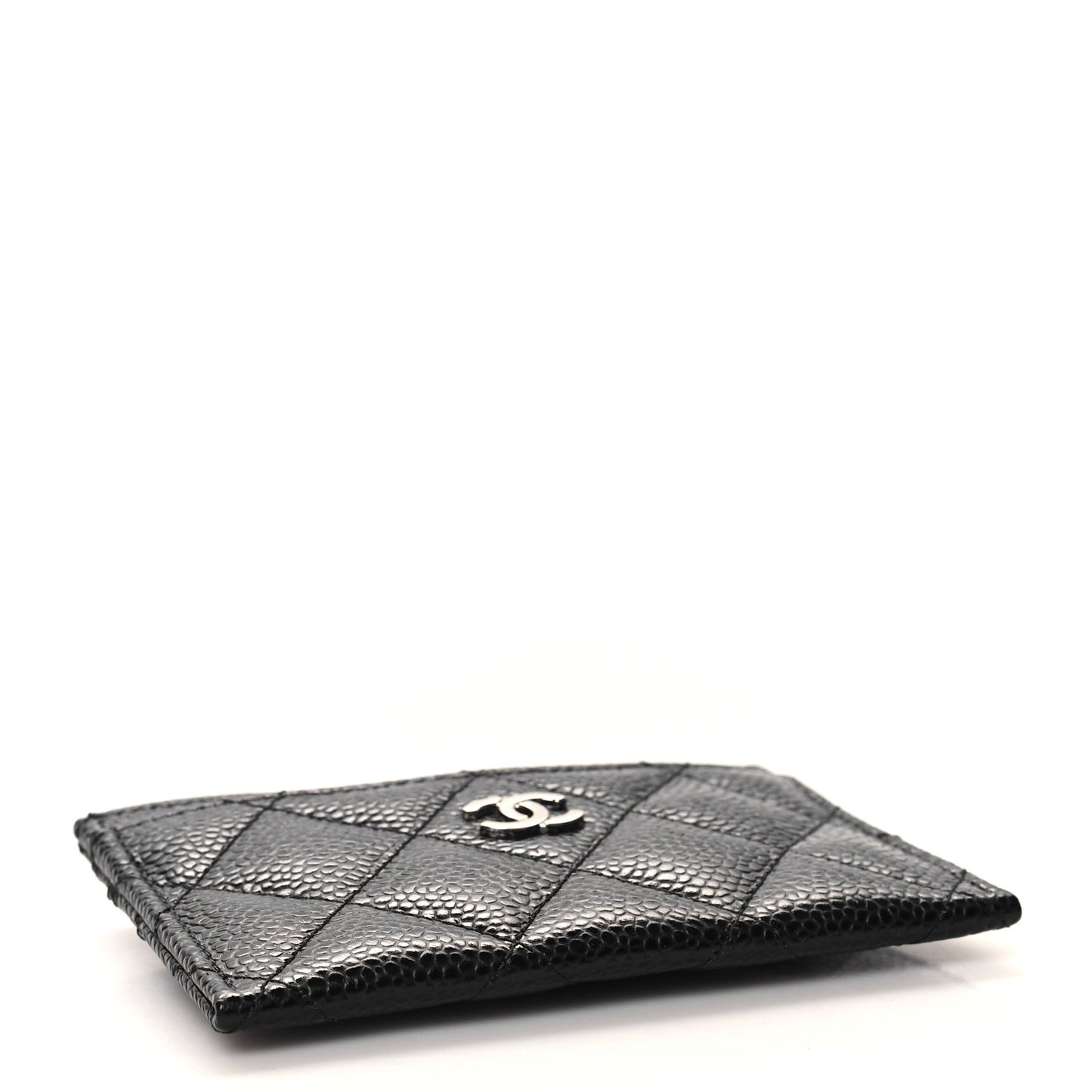 Caviar Quilted Card Holder Black