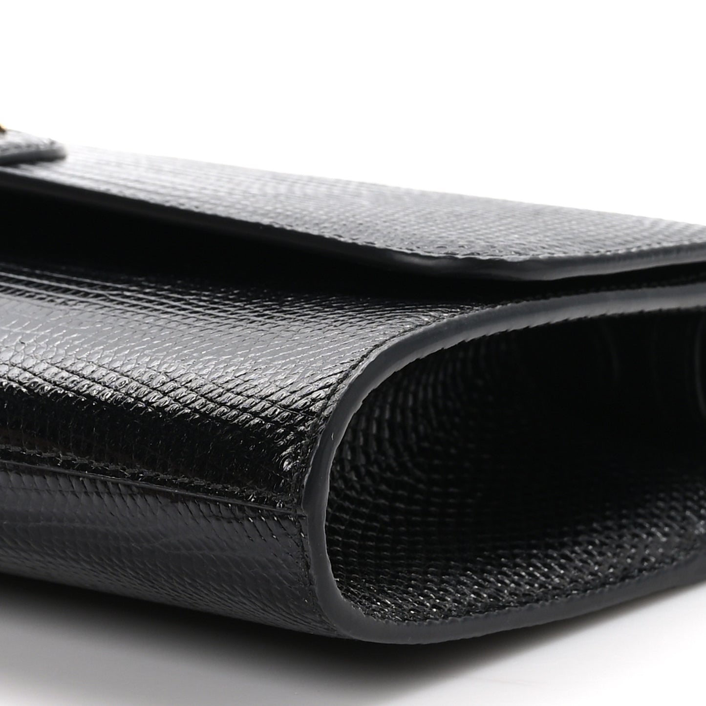 Calfskin Lizard Embossed Mini Diana Bamboo Top Handle Chain Bag Black
