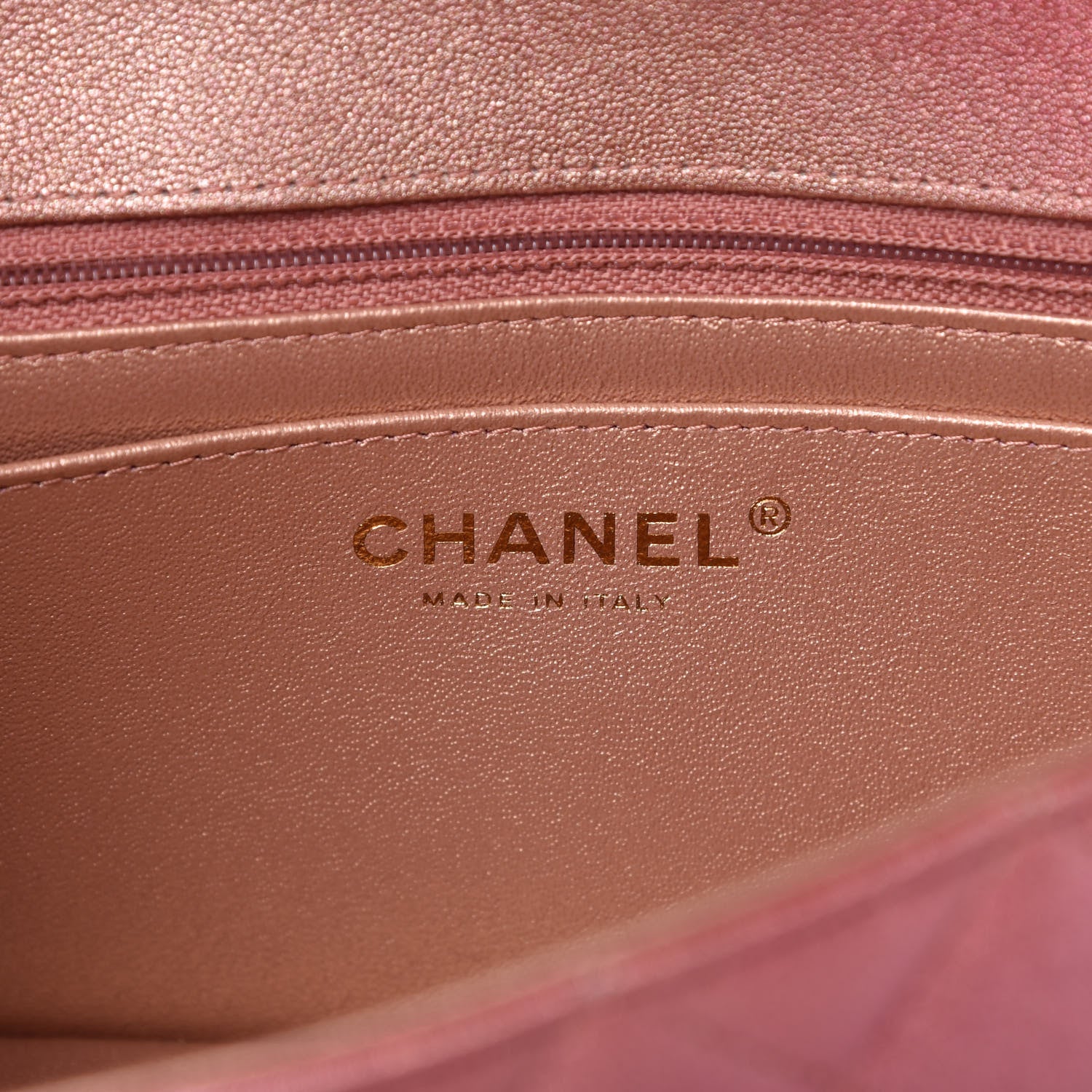 Chanel Metallic Lambskin Quilted Ombre Mini Rectangular Flap Pink 8 of 11