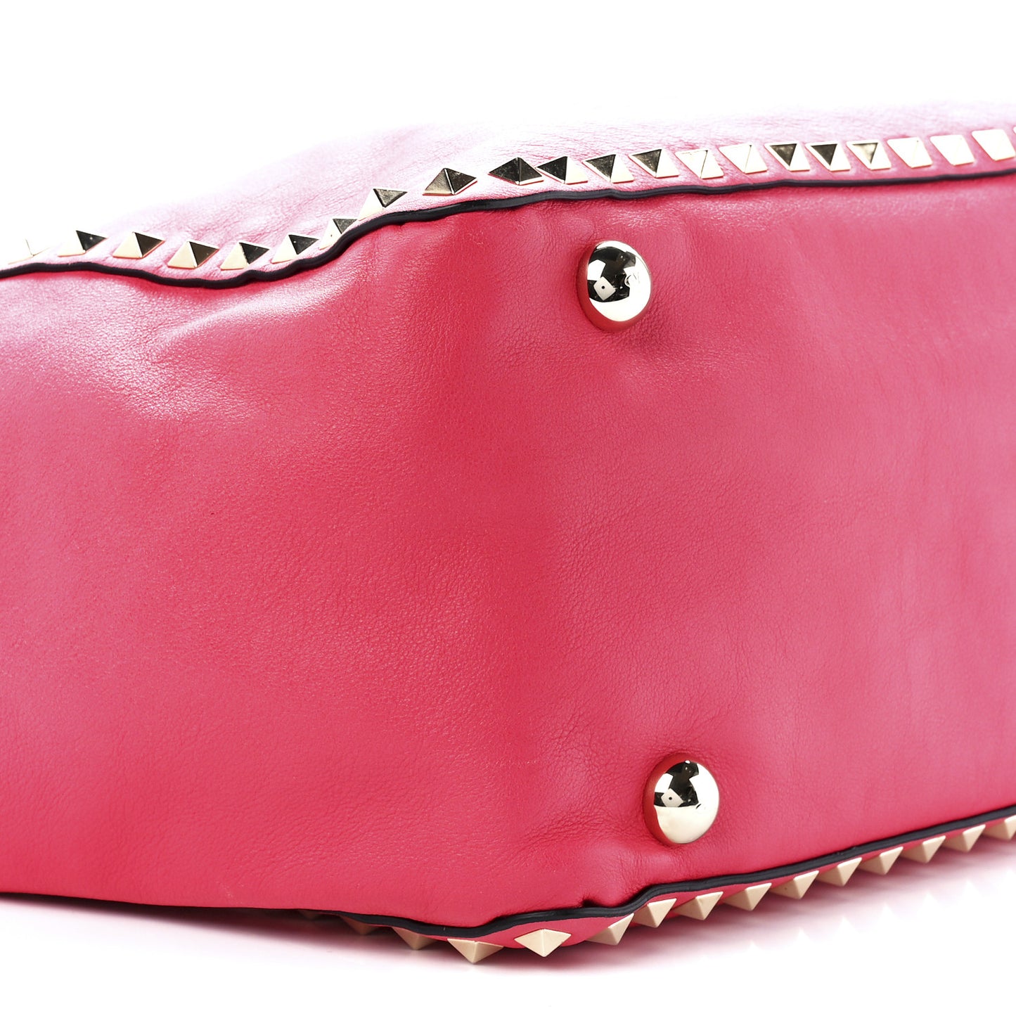 Vitello Medium Rockstud Tote Deep Rose