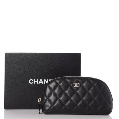 Chanel Lambskin Quilted Cosmetic Case Black 13 of 13