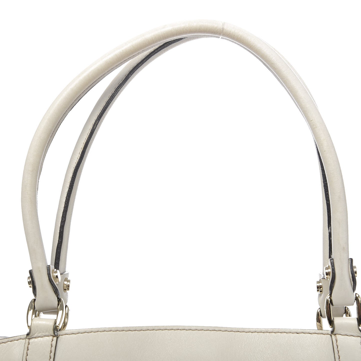 Monogram Medium D Gold Tote Bag White