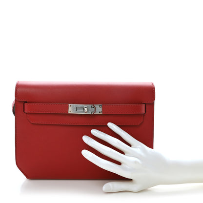 Hermes Evercolor Kelly Depeches 25 Pouch  Rouge Piment 2 of 10