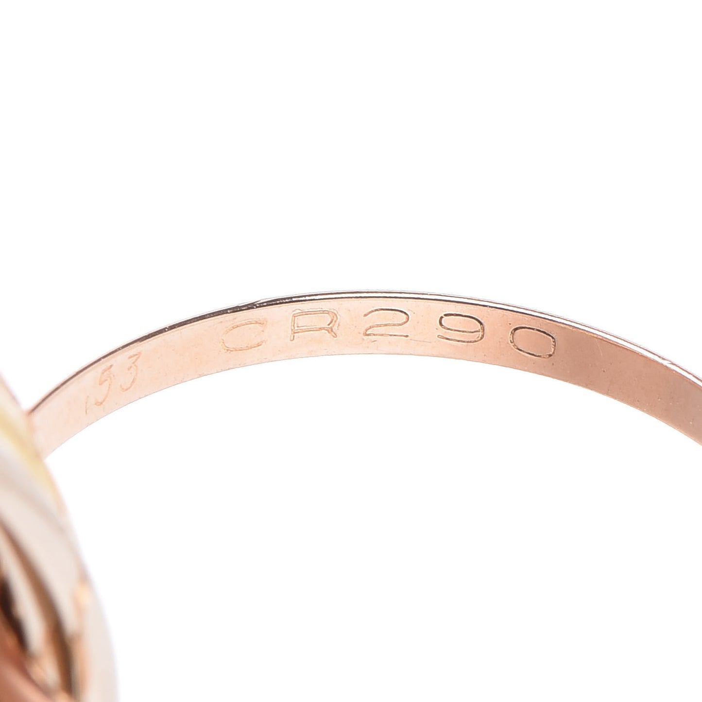 18K Pink White Yellow Gold 7 Band Trinity Ring 53 6.25