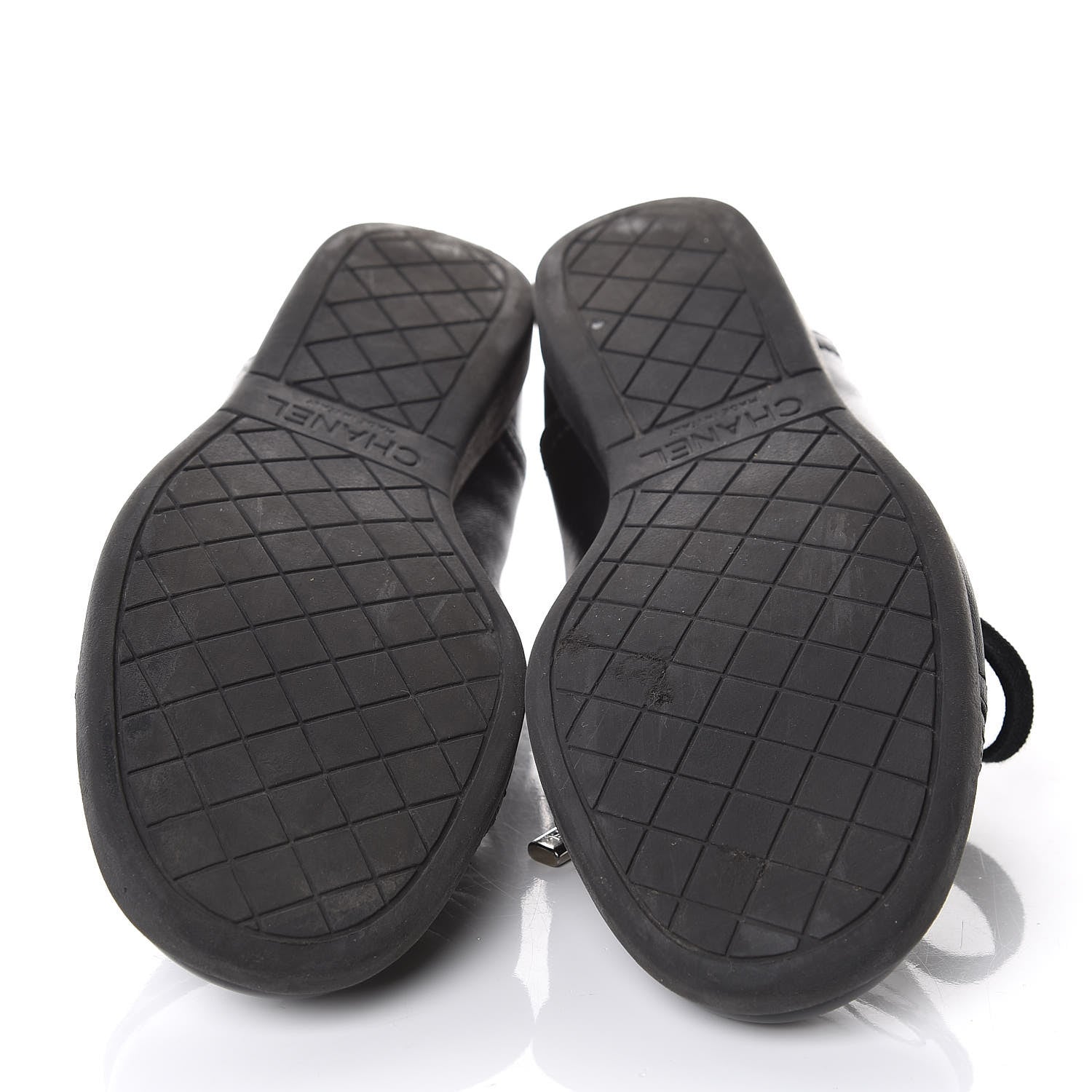 Chanel Lambskin Patent Cap Toe CC Sneakers 35 Black 5 of 11