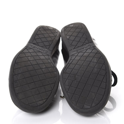 Chanel Lambskin Patent Cap Toe CC Sneakers 35 Black 5 of 11