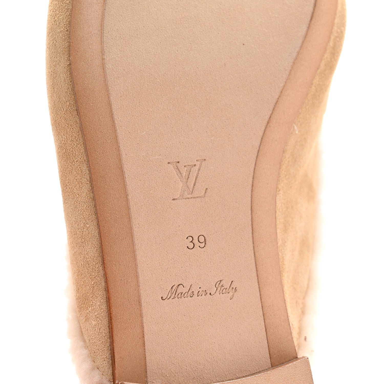 Louis Vuitton Shearling Suede LV Mare Open Back Loafer 39 Beige 7 of 10