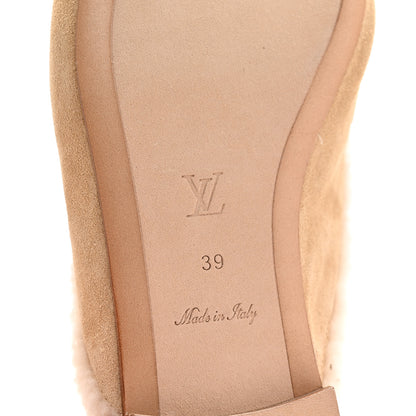 Louis Vuitton Shearling Suede LV Mare Open Back Loafer 39 Beige 7 of 10
