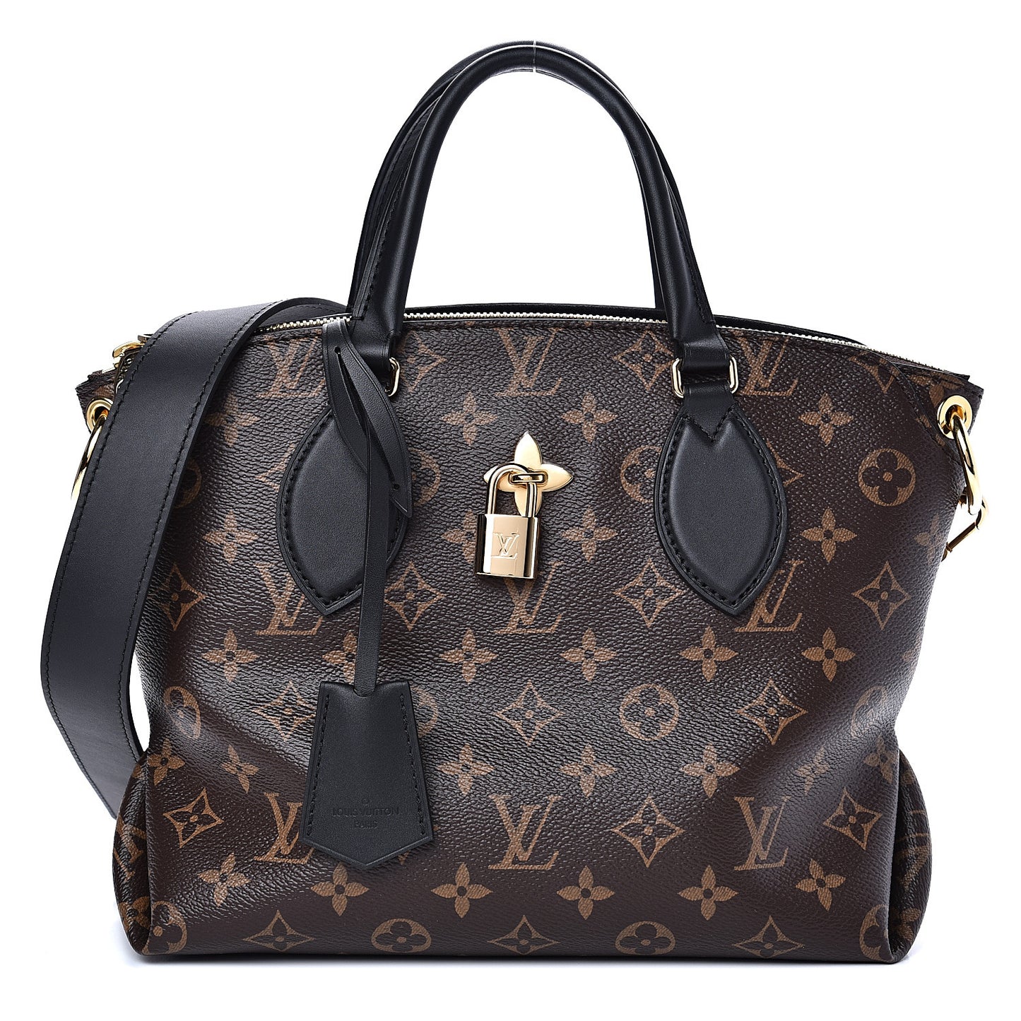 Monogram Flower Zipped Tote PM Black